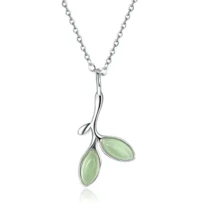 Green Tree Leaves Pendant Necklace