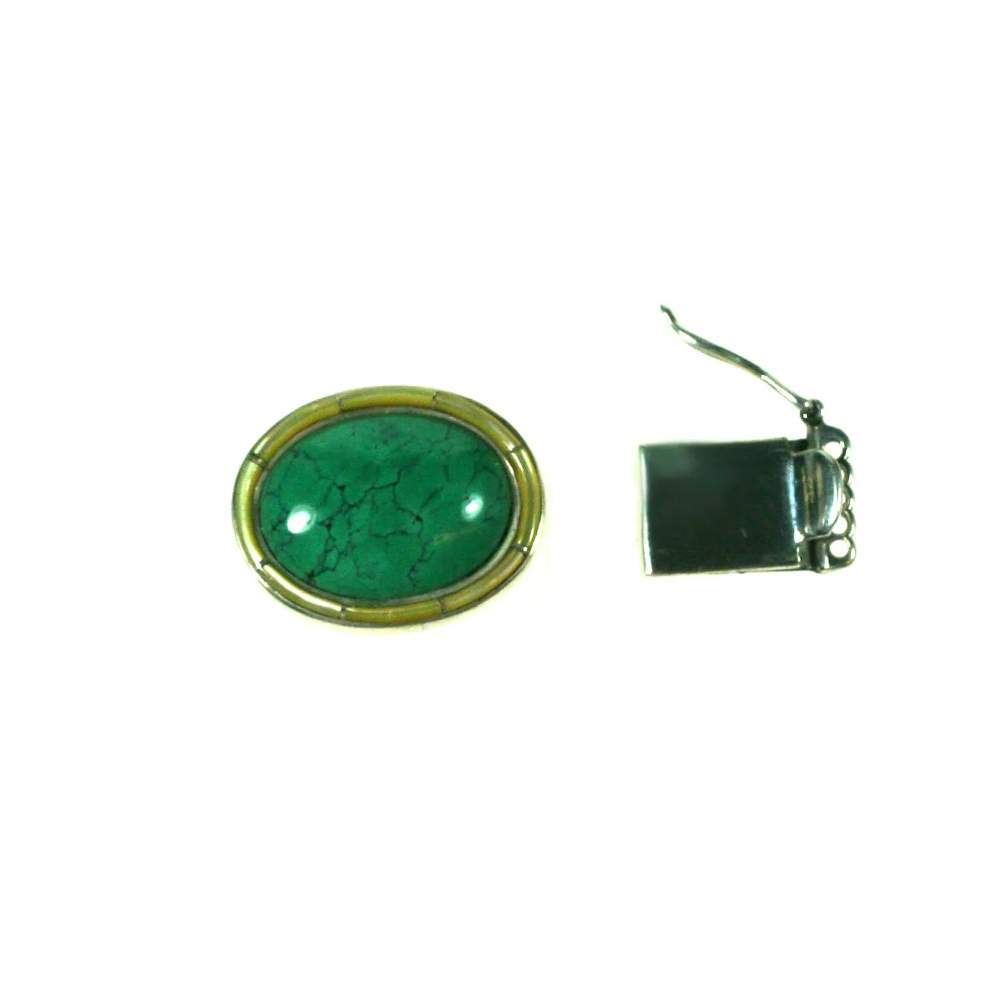 Green Turquoise Clasp With Inlay