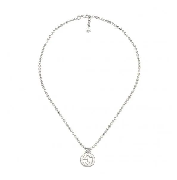 Gucci Sterling Silver Interlocking GG Pendant Necklace