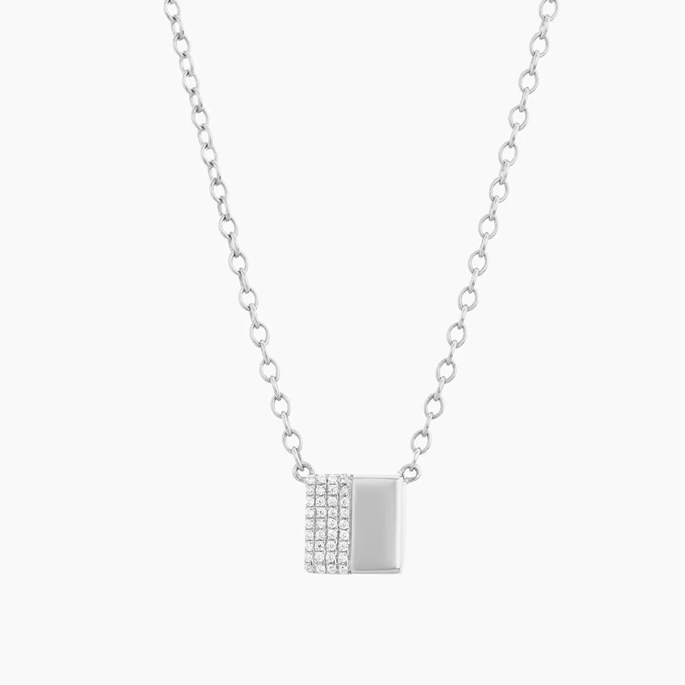 Half 'n' Half Block Pendant Necklace