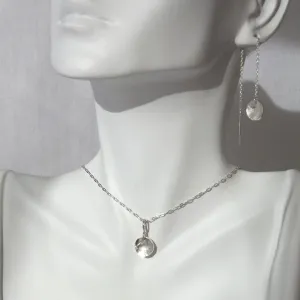 Hammered Sterling Disc Necklace