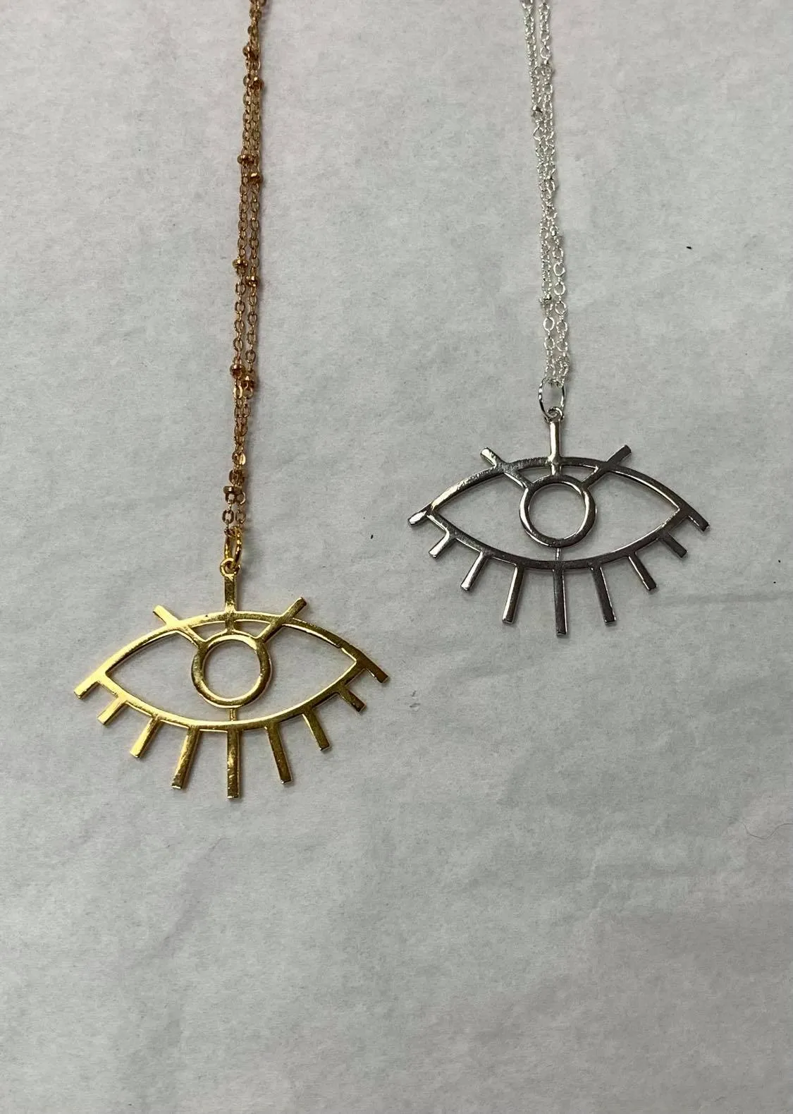 Handcrafted Evil Eye Necklace (Gold or Silver Plated)