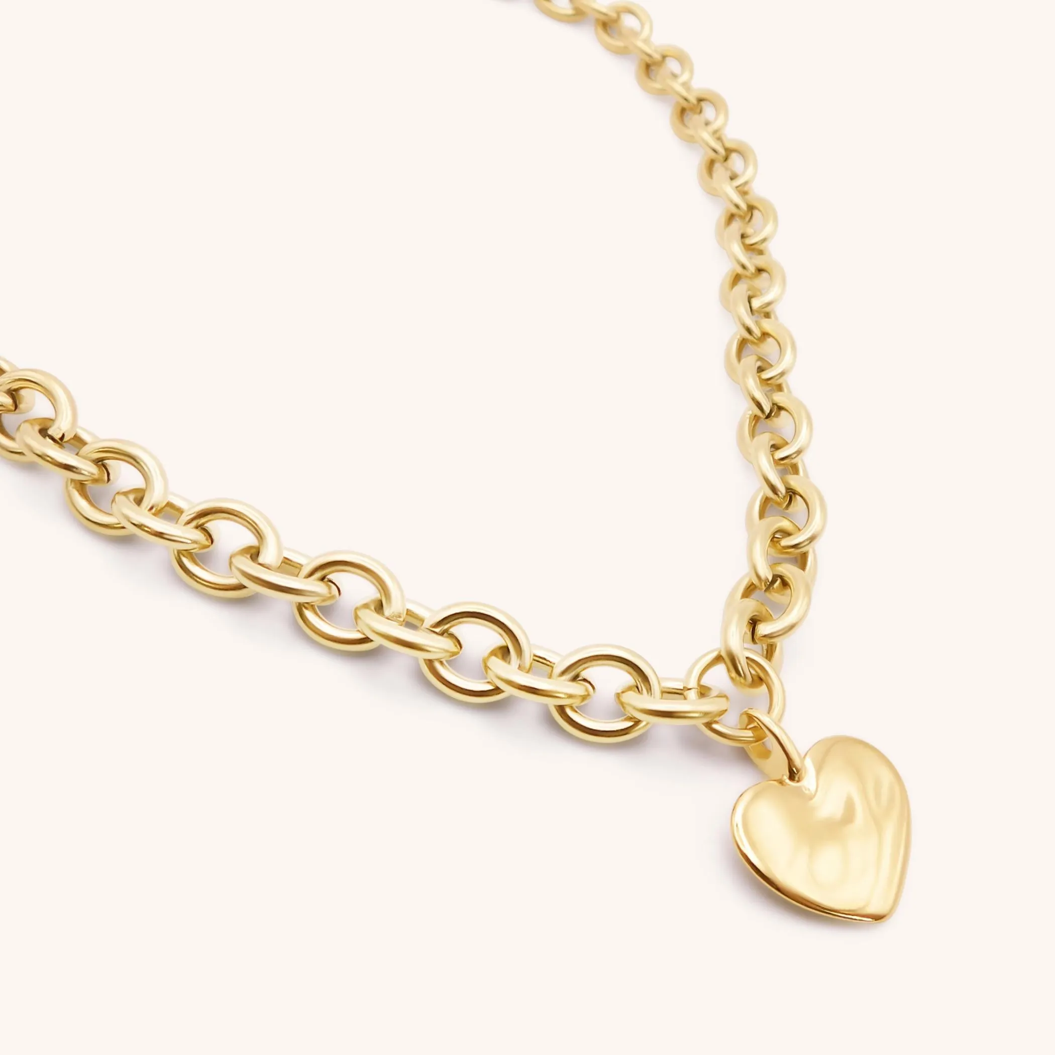 Hayley Heart Chunky Necklace, Gold
