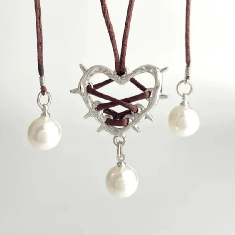 Heart Bow Tie Metal Necklaces