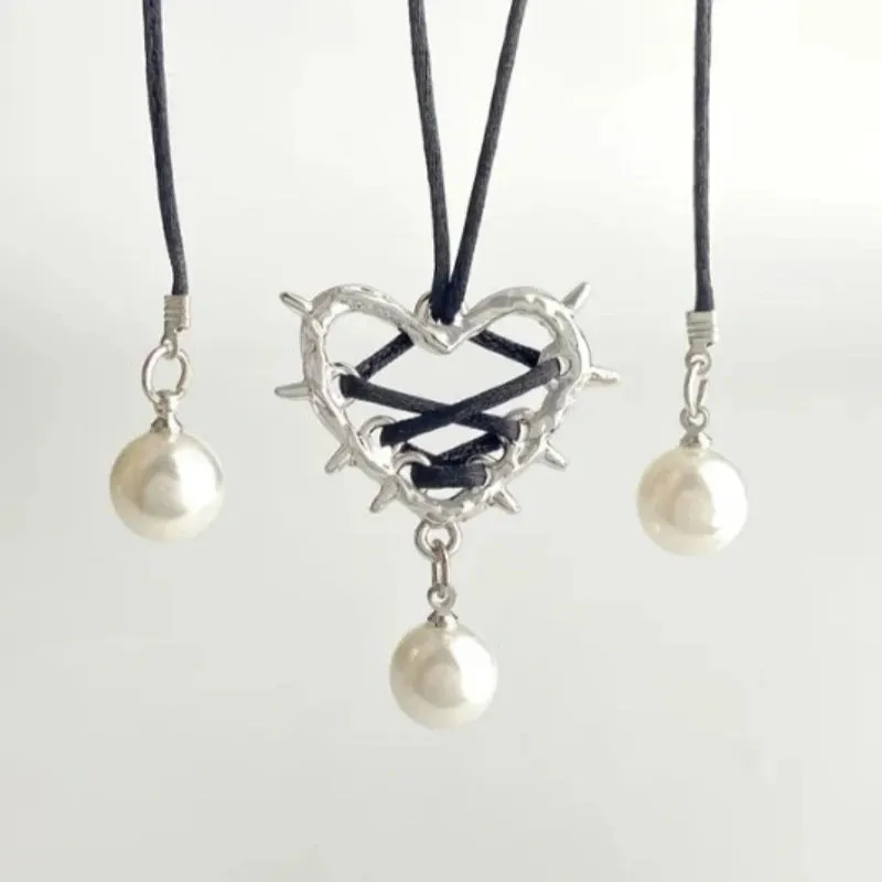 Heart Bow Tie Metal Necklaces