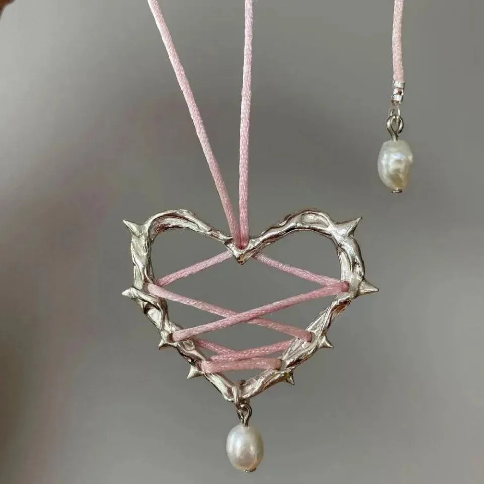 Heart Bow Tie Metal Necklaces
