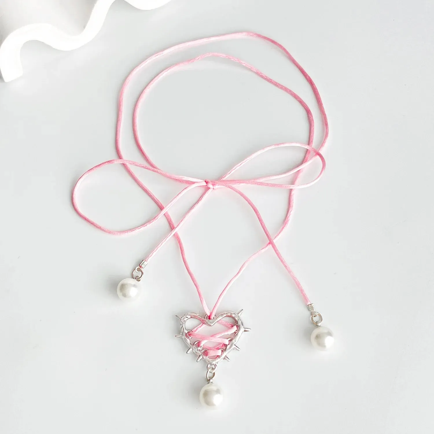Heart Bow Tie Metal Necklaces