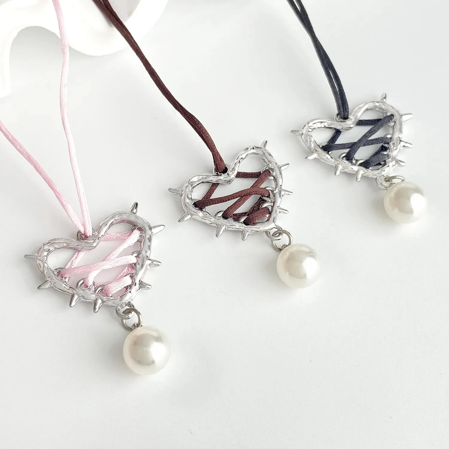 Heart Bow Tie Metal Necklaces