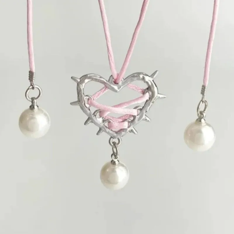 Heart Bow Tie Metal Necklaces