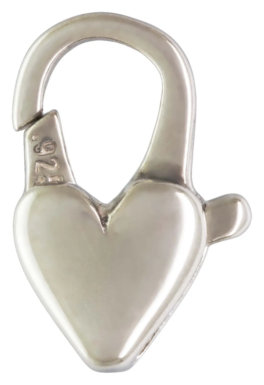 Heart Cast Clasp (6.0x13.0mm), Sterling Silver. #5002065