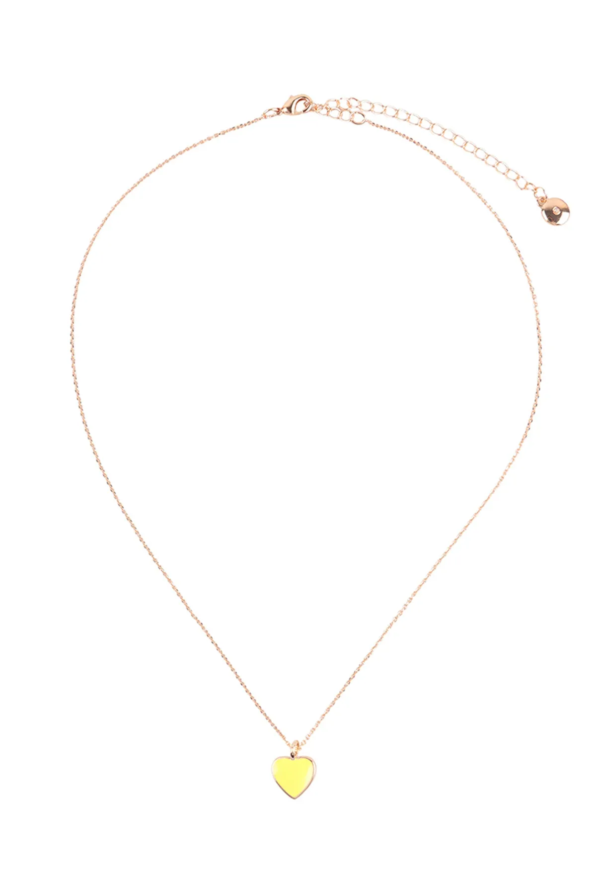 HEART COLOR RESIN CHARM PENDANT NECKLACE