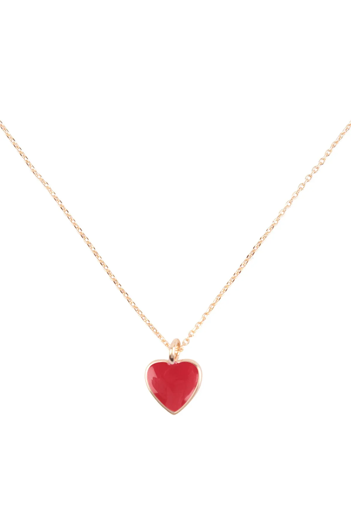 HEART COLOR RESIN CHARM PENDANT NECKLACE