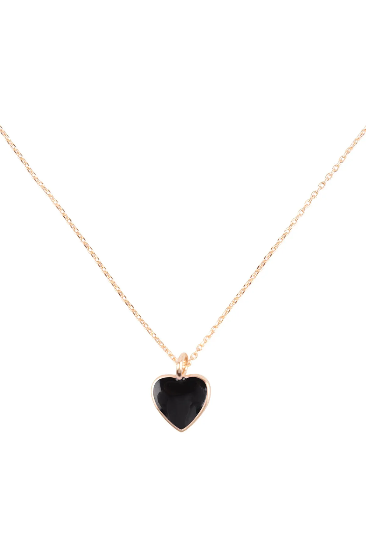 HEART COLOR RESIN CHARM PENDANT NECKLACE