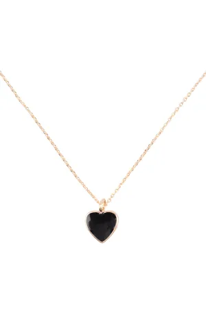 HEART COLOR RESIN CHARM PENDANT NECKLACE