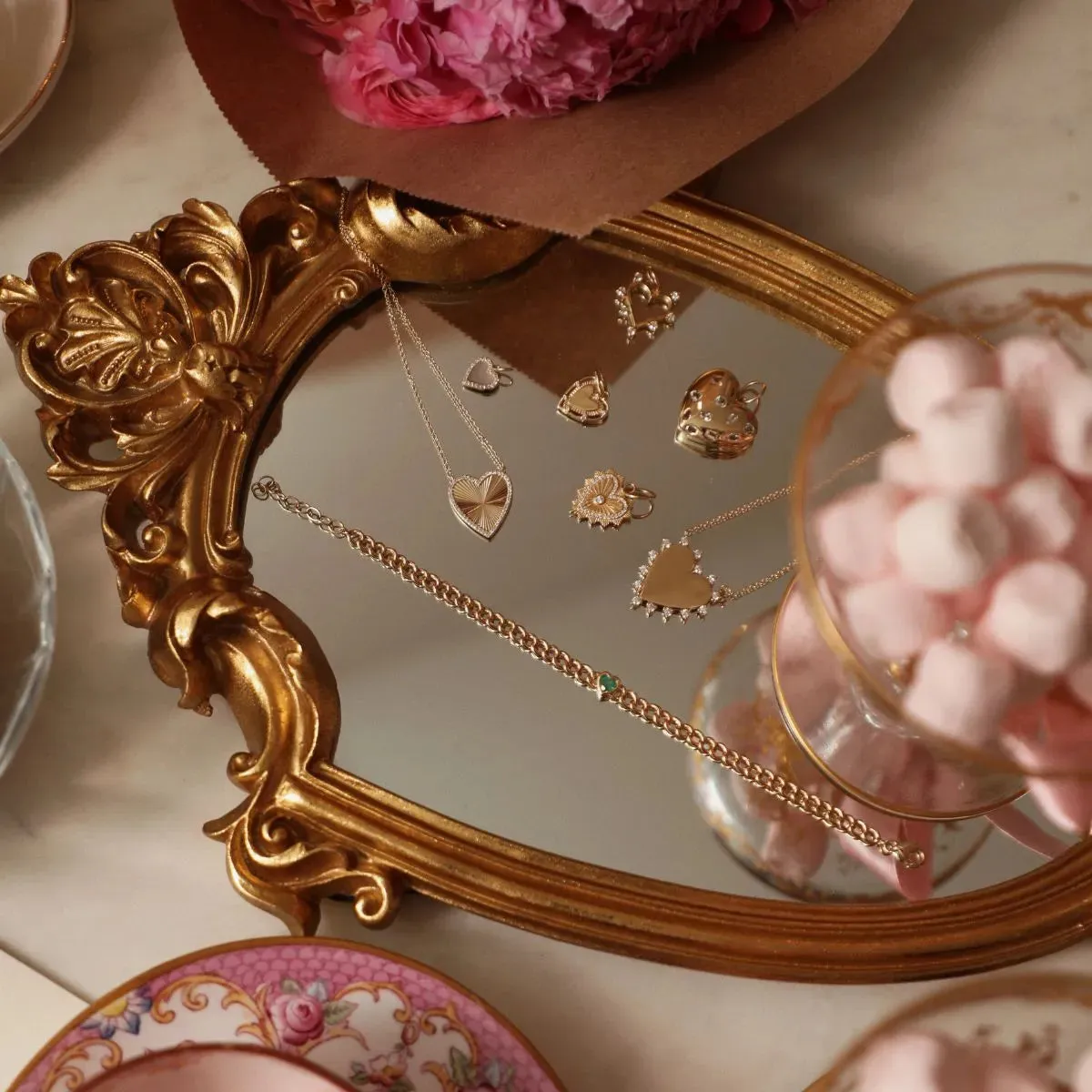 Heart Exploding Diamond & Gold Necklace