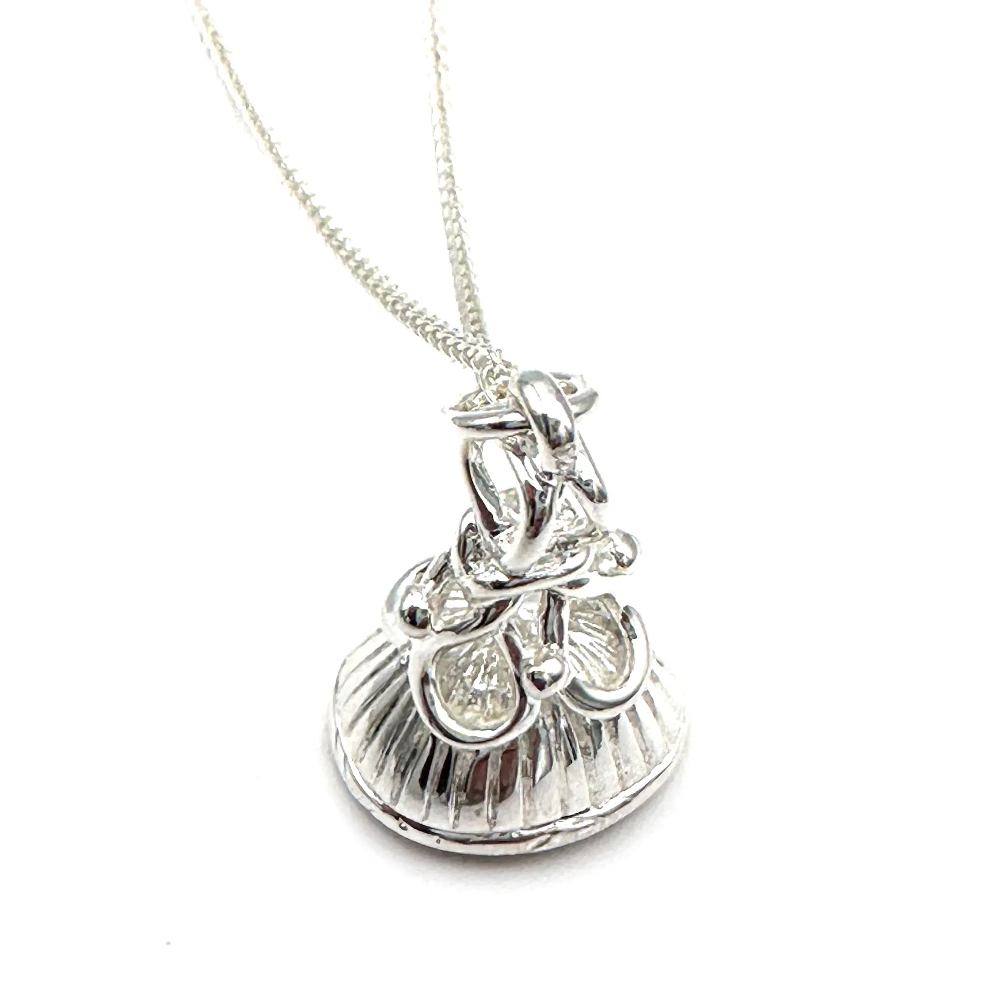 Heart Fob Necklace, Sterling Silver
