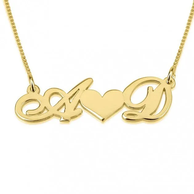 Heart Initial Necklace
