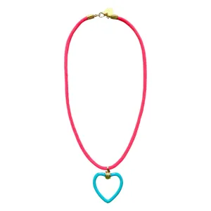 Heart on a String Orange and Turquoise