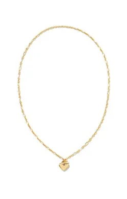 Heart Padlock Pendant Necklace in 18k Gold Vermeil