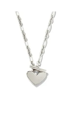 Heart Padlock Pendant Necklace in Sterling Silver
