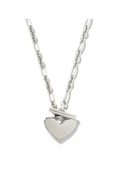 Heart Padlock Pendant Necklace in Sterling Silver