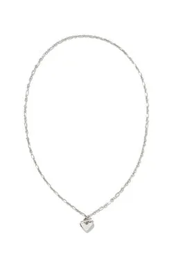 Heart Padlock Pendant Necklace in Sterling Silver