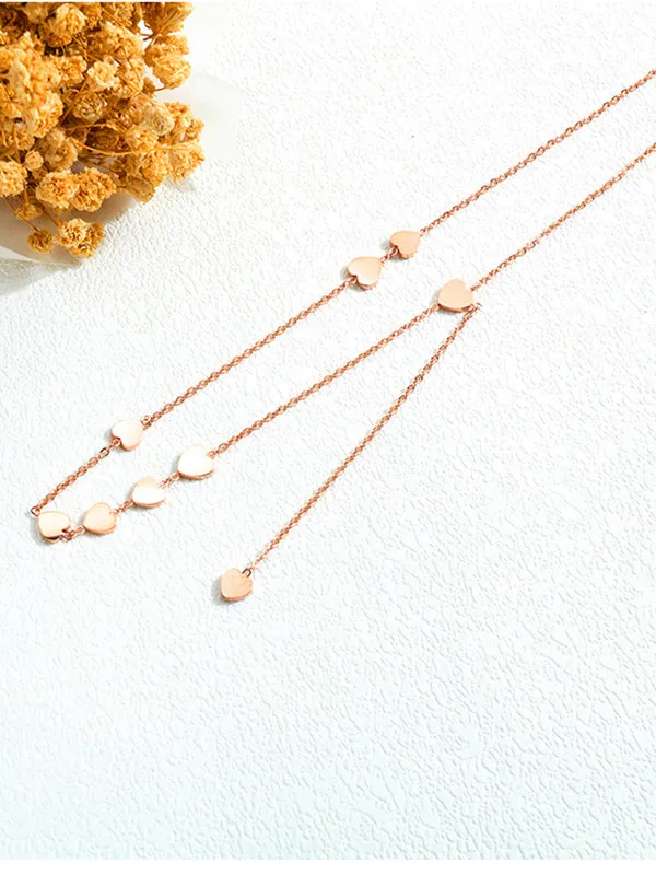Heart Pendant Steel Clavicle Chain