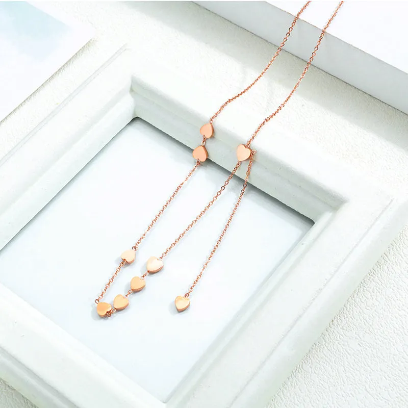 Heart Pendant Steel Clavicle Chain
