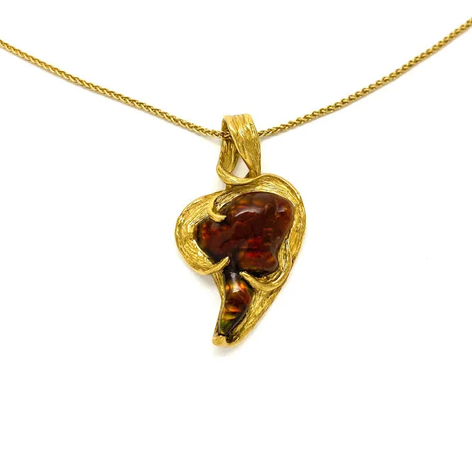 Heart shaped Fire Agate