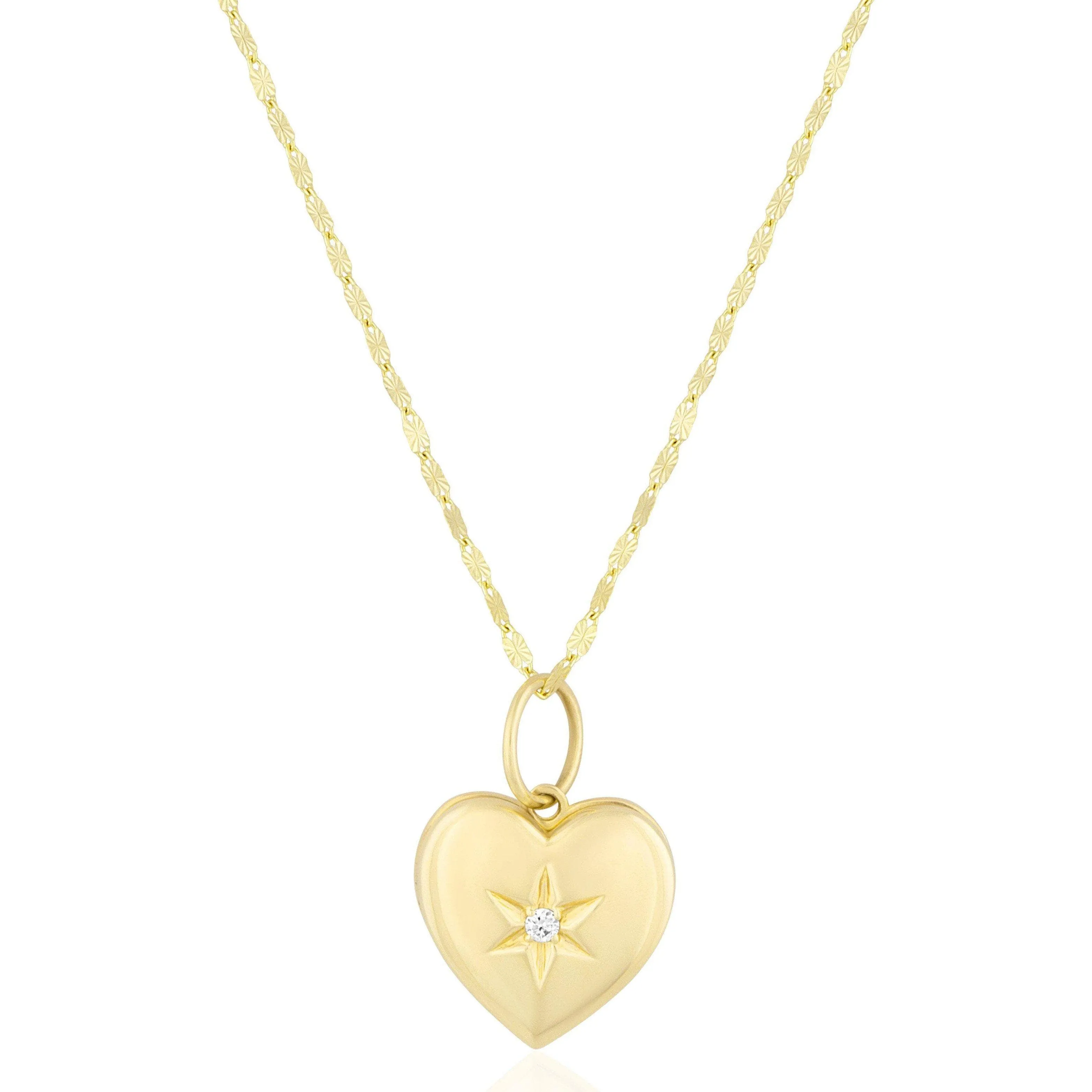heart starburst locket necklace