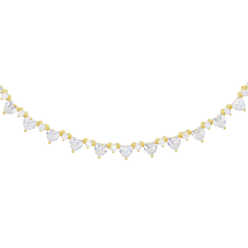 Heart Tennis Necklace