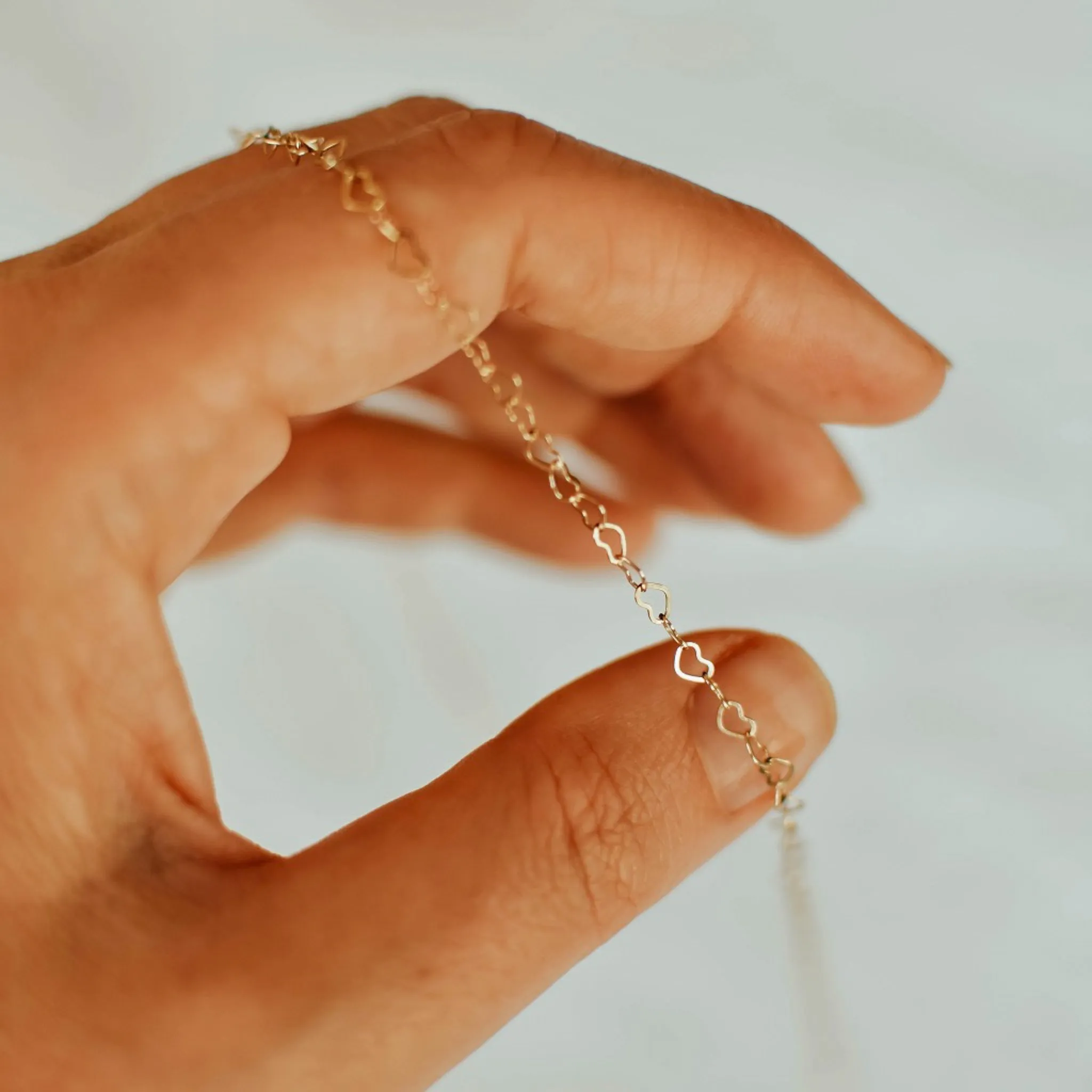 Heart to Heart Necklace in Solid 14k Gold