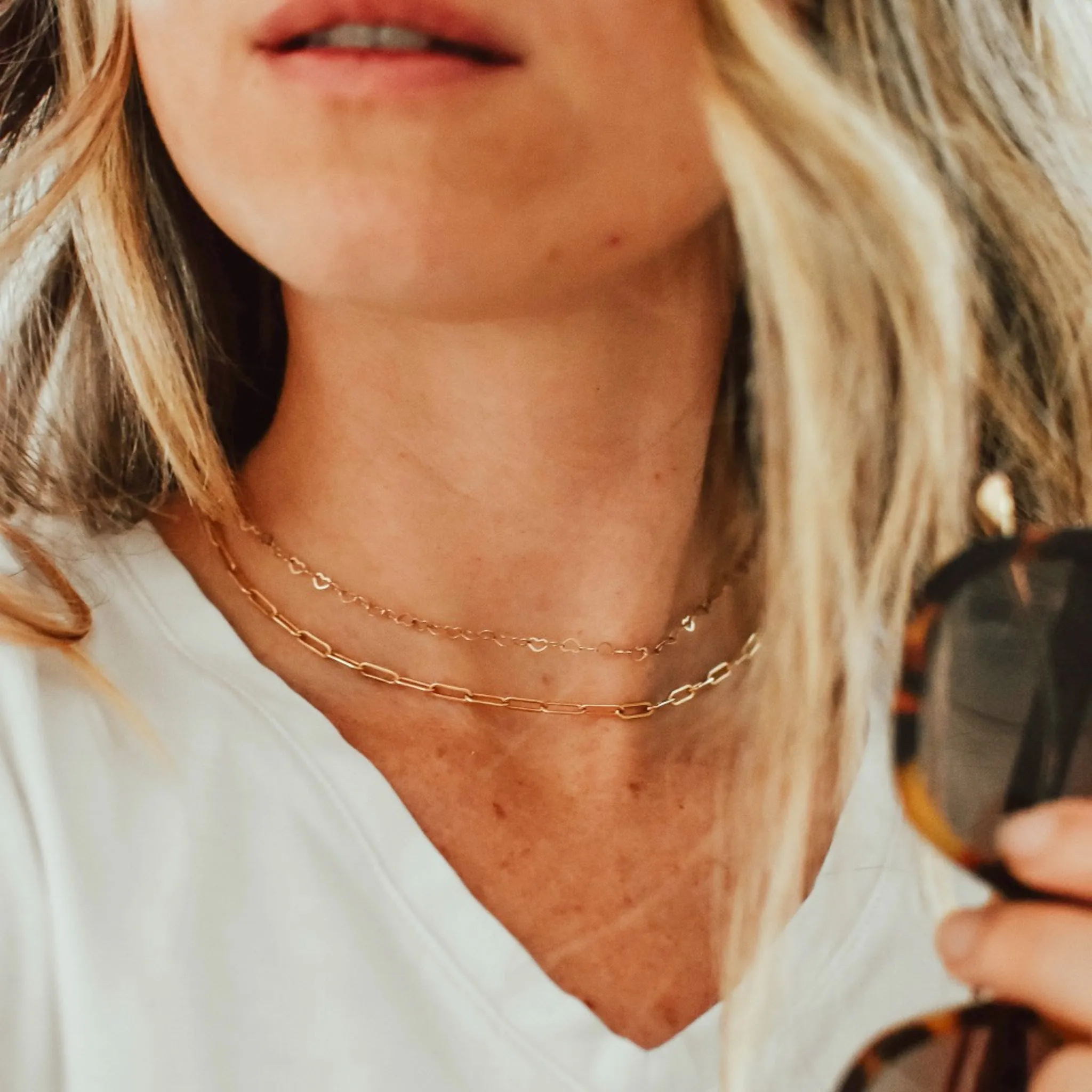 Heart to Heart Necklace in Solid 14k Gold