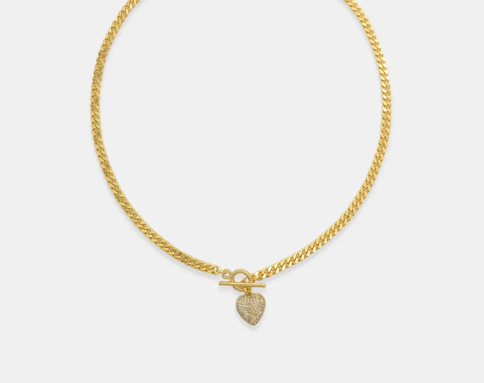 Heart Toggle Gold Chain Necklace