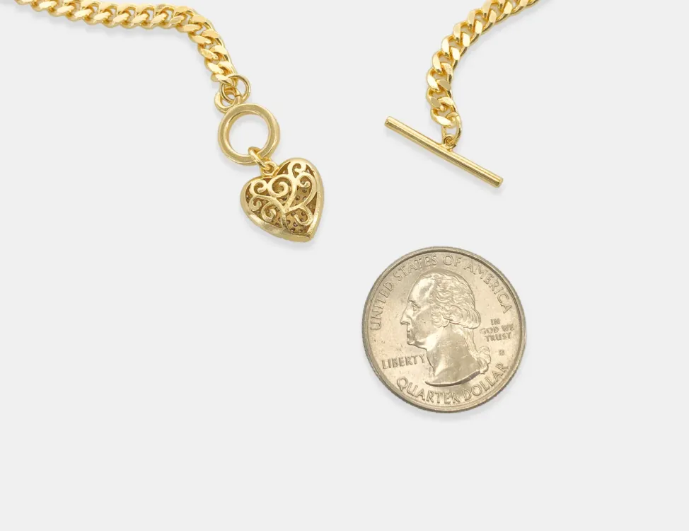 Heart Toggle Gold Chain Necklace