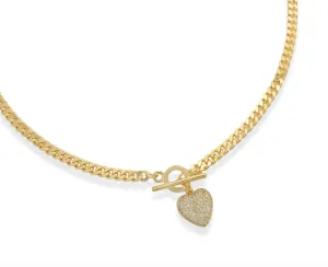 Heart Toggle Gold Chain Necklace