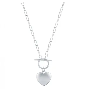 Heart Toggle Paperclip Chain Necklace
