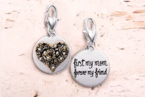 Heartfelt Emotions Silver 2-Tone Medallion - Rosy Heart