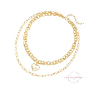 Hearts In Harmony 14k  Necklace in Gold