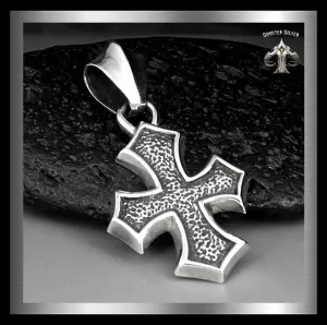 Heavy Sterling Silver Maltese Biker Iron Cross Pendant
