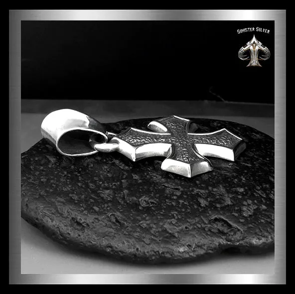 Heavy Sterling Silver Maltese Biker Iron Cross Pendant