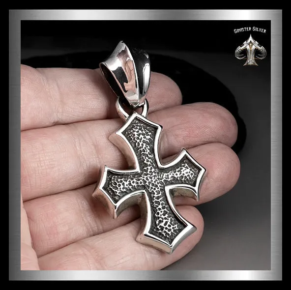 Heavy Sterling Silver Maltese Biker Iron Cross Pendant