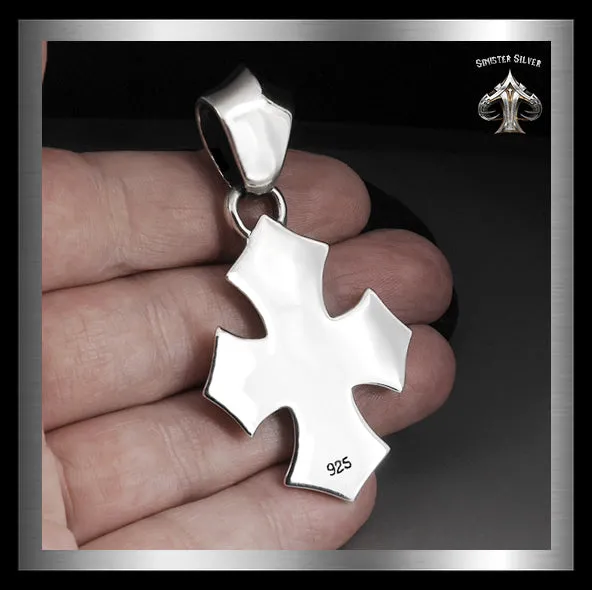 Heavy Sterling Silver Maltese Biker Iron Cross Pendant