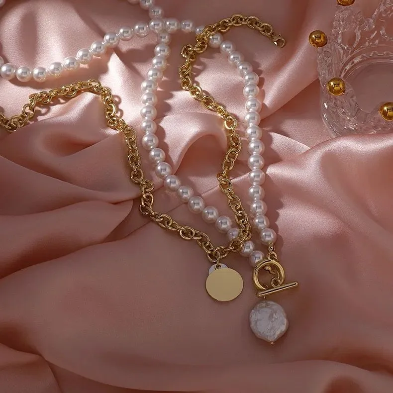 Hip Hop Pearl Layered Necklace