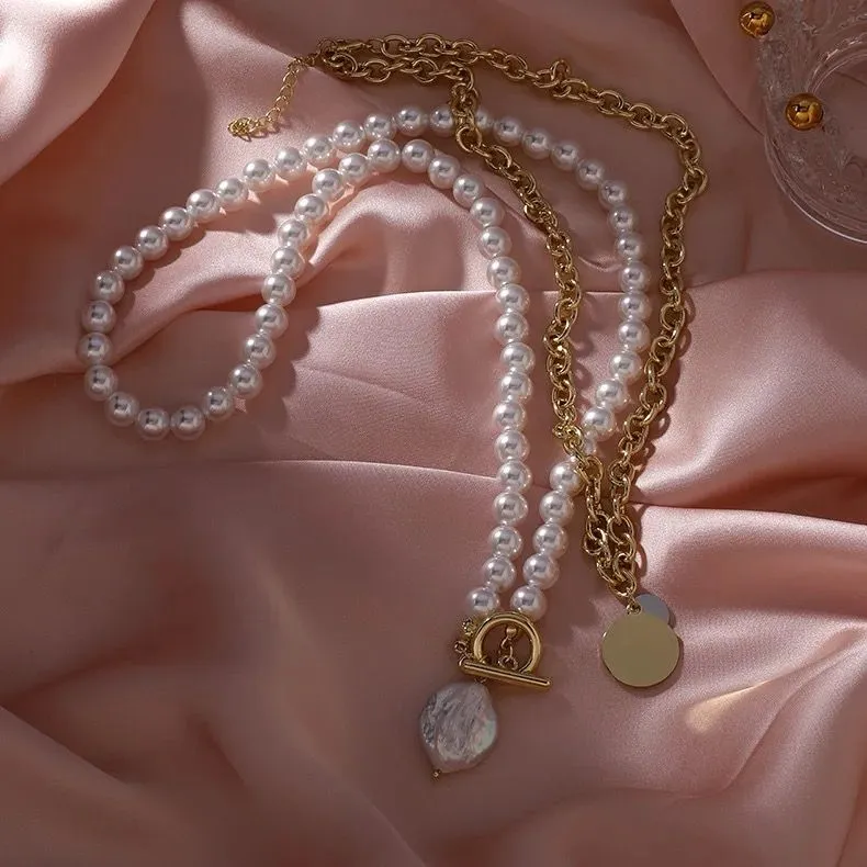 Hip Hop Pearl Layered Necklace