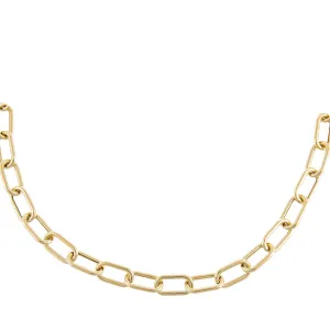 Hollow Chunky Link Necklace 14K