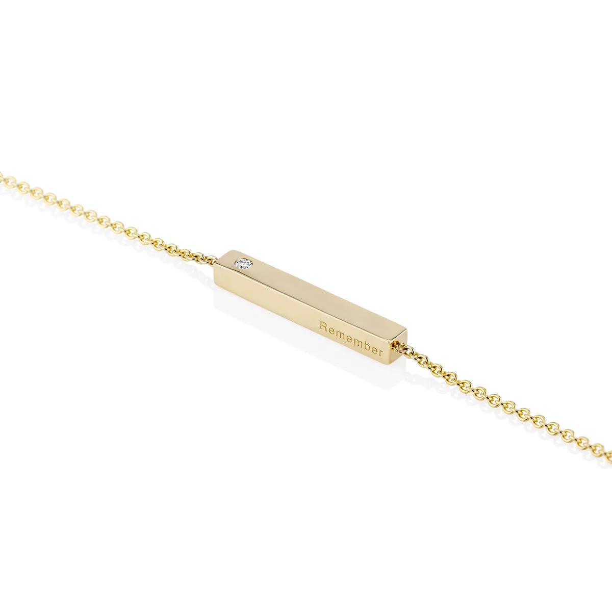 Horizontal Bar Pendant with Birthstone