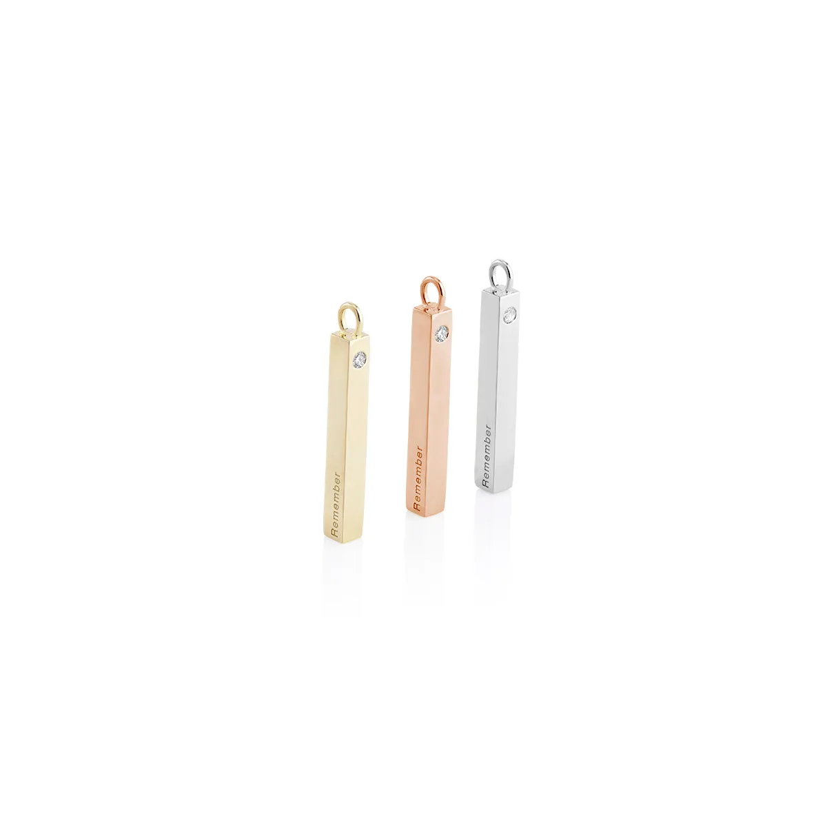 Horizontal Bar Pendant with Birthstone
