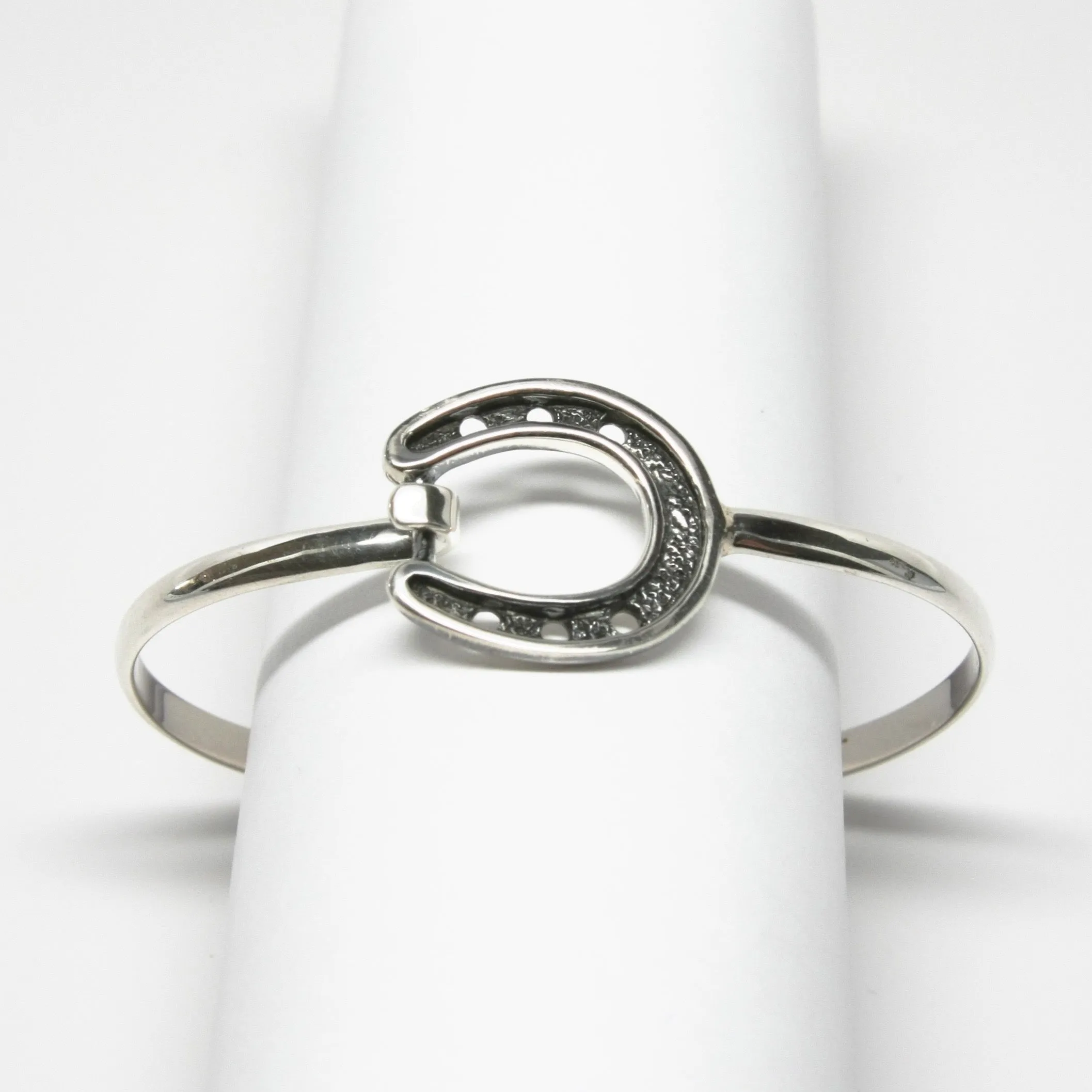 Horseshoe Bangle With Oxidized Finish