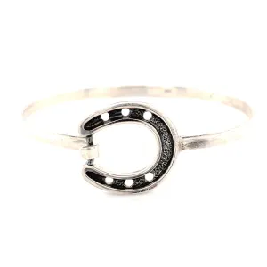 Horseshoe Bangle With Oxidized Finish